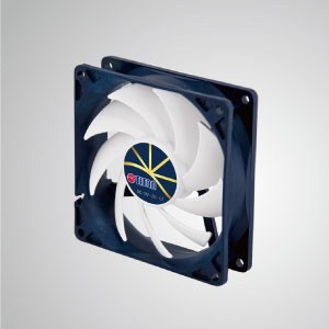 12V DC 0.24A Cooling Fan with Extreme Silent Low Speed Control / 92mm x 92mm x 25mm