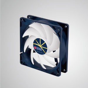 Ventilador de refrigeración de 12V DC 0.24A con control de velocidad extremadamente silencioso / 92mm x 92mm x 25mm - "3 características extremas": silencio extremo, velocidad extremadamente baja y consumo de energía extremadamente bajo.