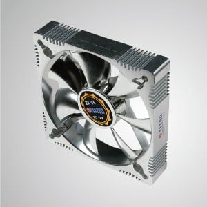 12V DC 120mm Aluminum Frame Cooling Fan with Electro-Plated from EMI / FRI Protection