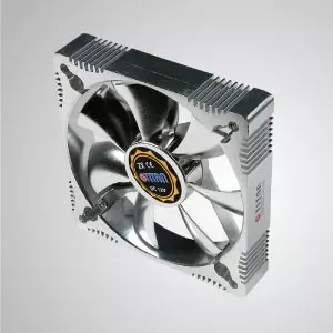 EMI / FRI Korumalı Elektro-Kaplama ile 12V DC 120mm Alüminyum Çerçeve Soğutma Fanı - 120mm alüminyum çerçeve soğutma fanı yapıldı, daha güçlü ısı dağılımı ve sağlam yapıya sahiptir.
