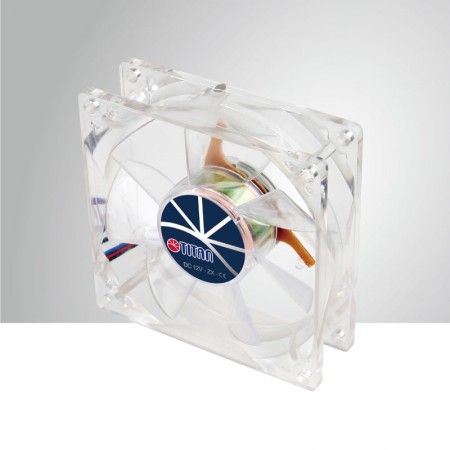 12V DC 80mm LED Transparent Cooling Fan with 7-blades - DC 