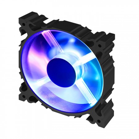 This LED cooling fan, Aurora, with high value alumni frame and 120mm silent 7-blades fan, creates a sparkling but low profile cooling performance.