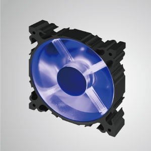 Ventilador silencioso de marco de aluminio de 120 mm con LED de 12V CC / 7 aspas / Azul