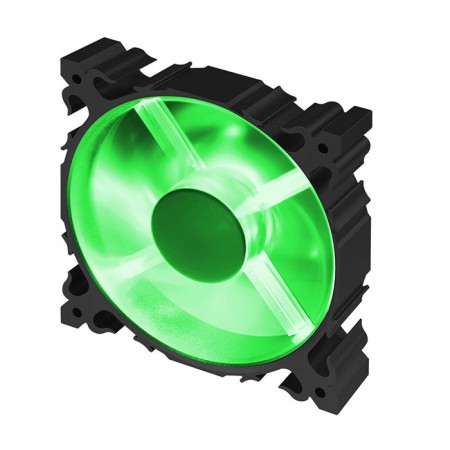 This LED cooling fan, Aurora, with high value alumni frame and 120mm silent 7-blades fan, creates a sparkling but low profile cooling performance.