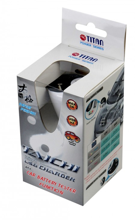 Taichi 2-in-1 USB car power charger package