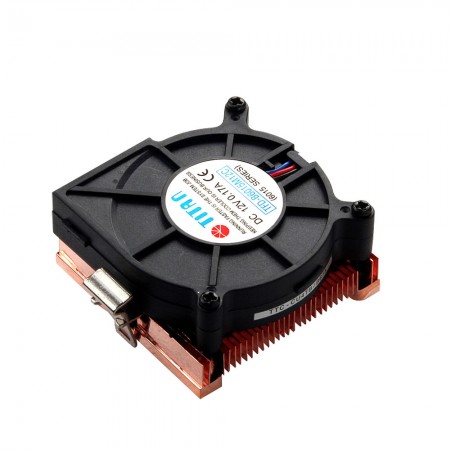 CPU air cooler with 60x 60 x15 mm round fan and copper soldering fines