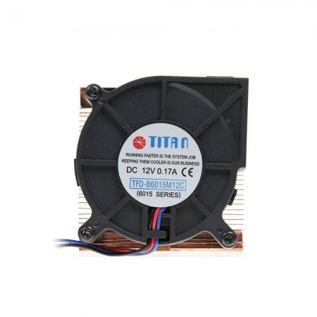CPU air cooler with 60x 60 x15 mm round fan and copper soldering fines