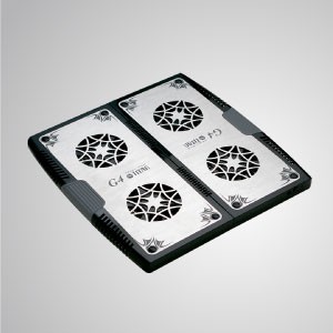 Pad en aluminium extensible pour ordinateur portable de 5V DC 12” - 17” avec 4 ventilateurs de refroidissement de 70 mm