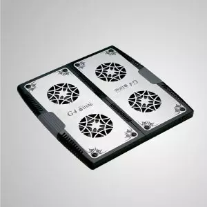 Pad en aluminium extensible pour ordinateur portable de 5V DC 12” - 17” avec 4 ventilateurs de refroidissement de 70 mm - Équipé de deux ventilateurs de 70 mm et d'une surface en aluminium de grande taille, il peut accélérer efficacement le flux d'air pour transférer la chaleur.