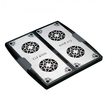 A laptop cooler pad that can fit any laptop for the special design of extendable mechanism. It can extend the size of cooling pad from 12” to 17”, widely fitting with most 12”-17” laptop.