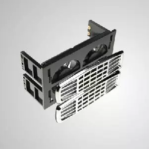 12V DC 2*5.25" HDD Mounting Cooling Kit Cooler with Dual 60mm Cooling Fan with Z-AXIS Bearing