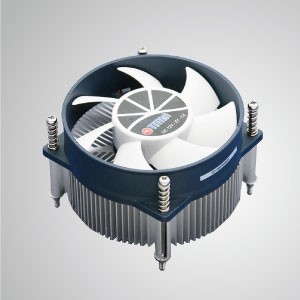 Refroidisseur d'air pour CPU à profil bas Intel LGA 1155/1156/1200 avec ailettes de refroidissement en aluminium / TDP 95W - Refroidisseur d'air pour CPU avec ailettes de soudure en aluminium et ventilateur de refroidissement de 90 mm