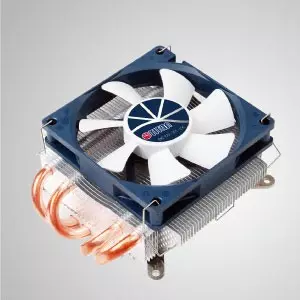 Universal-  Low Profile Design CPU Air Cooler with 4 DC Heat Pipes and 80mm PWM Fan / 46 mm Height/ TDP 130W - Universal CPU cooling cooler with four 6mm direct contact heat pipes and 80mm PWM fan. Extreme low profile slim for various HTPC cases and computer cases.