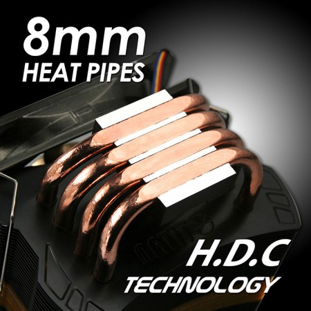 With four 8 mm direct contact heat pipes, significantly transfer the heat sink from CPU operation, supporting TDP up to 160W.