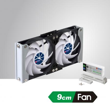 RV double fridge fan with speed controller