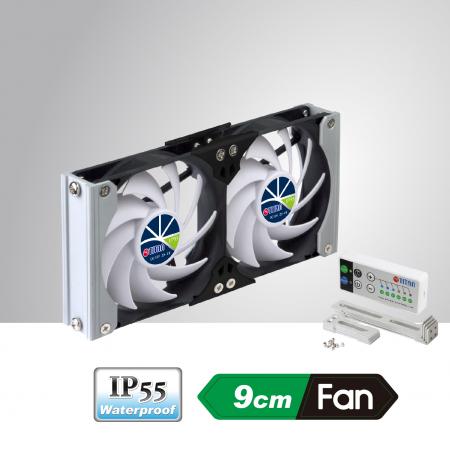 12V DC IP55 Waterproof Double Ventilation Cooling RV Fan with Timer and  Speed Controller - RV fan, Refrigerator vent fan, Cabinet Ventilation fan,  fridge fan, motorhome fan, Bathroom fan