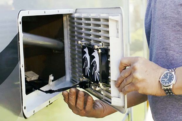 Ventilateur pour grille de réfrigérateur de camping-car