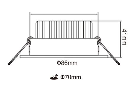 Downlight Drawing Types LED Black Smile Downlight 8W | DANCELiGHT