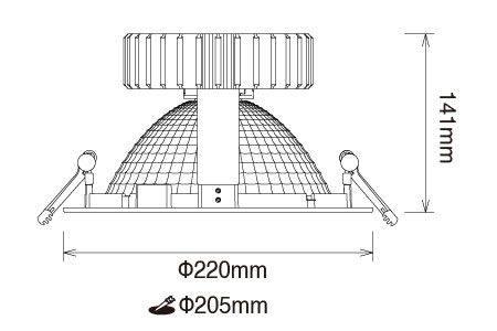 Downlight Drawing Types LED Downlight Made In Taiwan Cut-Out Ø205 mm 30W Natural (LED ...