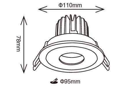 Downlight Drawing Types LED Downlight 12W Adjustable | DANCELiGHT Taiwan
