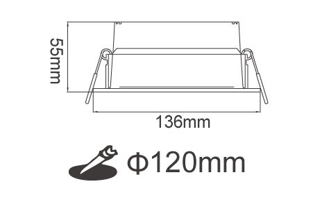 Downlight Drawing Types LED Downlight Anti-Glare RA90 12W | DANCELiGHT