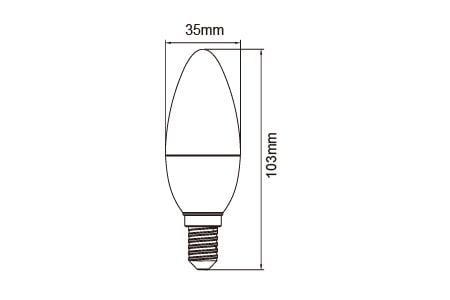 LED Commercial Bulb D-E144DCR7 Drawing