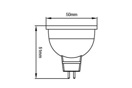 Desenho do Bulbo Comercial de LED D-MR166DR2-NP