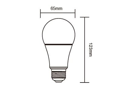 LED Commercial Bulb LED-E2712DR2-MS Drawing