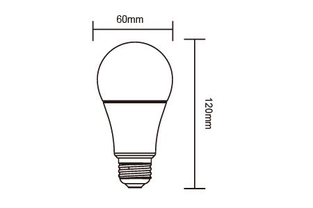 Bombilla Comercial LED LED-E2712WDMR6 Dibujo