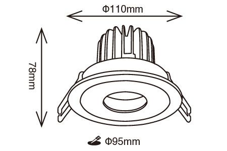 Desenho do LED Downlight LED-25101WR1