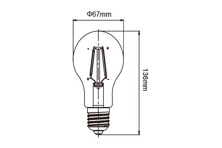 Ampoule à filament LED LED-E27ED12WN Dessin