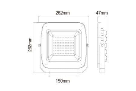LED 洪水灯 E-FLDB100D2R2 図面