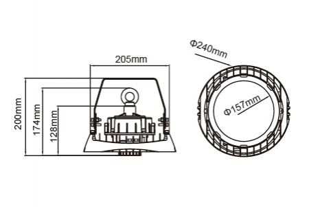 Lumière haute baie LED LED-HIBAY200DR6 Dessin