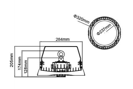 Lumière haute baie LED LED-HBCS200DR1 Dessin