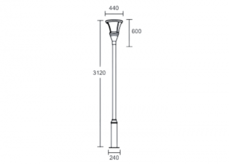 Lumière de jardin LED Hight OD-1010 Dessin