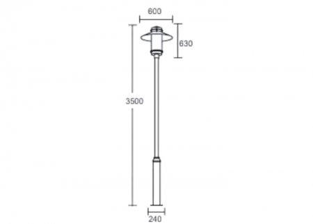 Dibujo de la Luz de Jardín LED Alta OD-1034R1