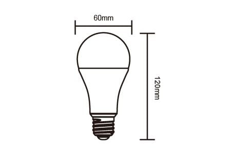 LED Residential Bulb LED-E2710DR9 Drawing