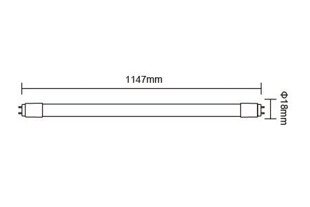 Dessin du tube LED LED-T514D