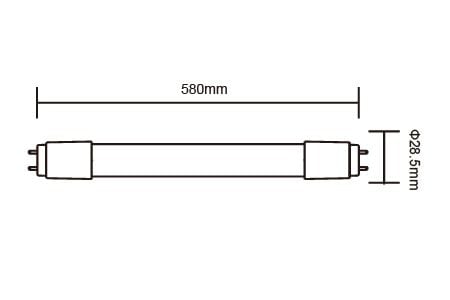 Dessin du tube LED LED-T810BGLR3