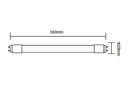 LED Tube LED-T810DR8 Drawing