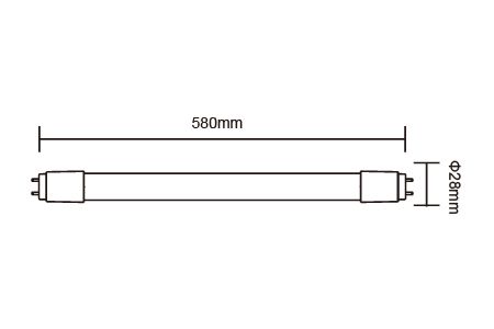 LED Tube LED-T810NR8 Drawing