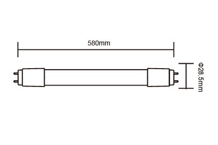 Dibujo del tubo LED LED-T810RGLR3