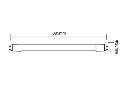 LED Tube LED-T815DR8 Drawing