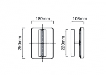 LED Wall Light D-26021 Drawing