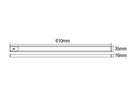 Dessin de la lumière LED Batten D-60LA12WHSR1
