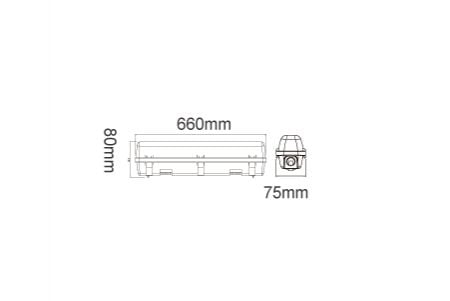 Dibujo de luz de batten LED OD-T8WA2X1-1