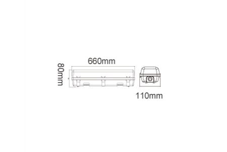 LED Batten Light OD-T8WA2X2-1 Drawing