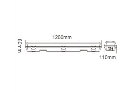 Dessin de la lumière LED Batten OD-T8WA4X2-1