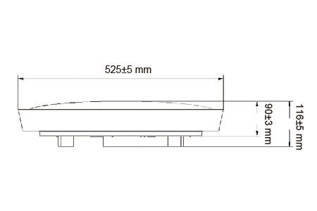 رسم مصباح سقفي بقوة 50 واط من الخشب الداكن قابل للتعتيم D-CER50DM-DW
