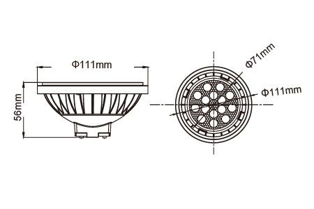 Ampoule commerciale LED D-ARFL14DR5 Dessin